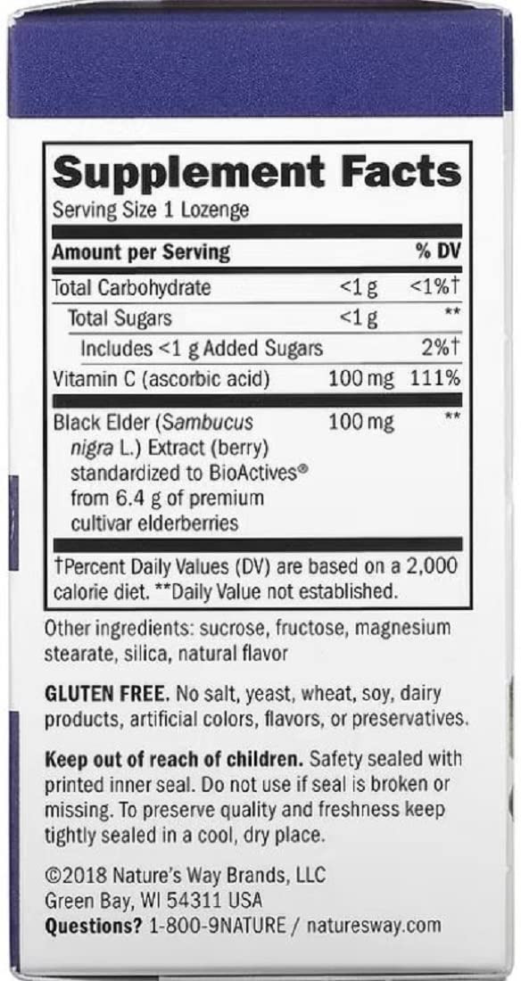 Nature's Way Original Sambucus Standardized Elderberry Lozenges, 30 Lozenges