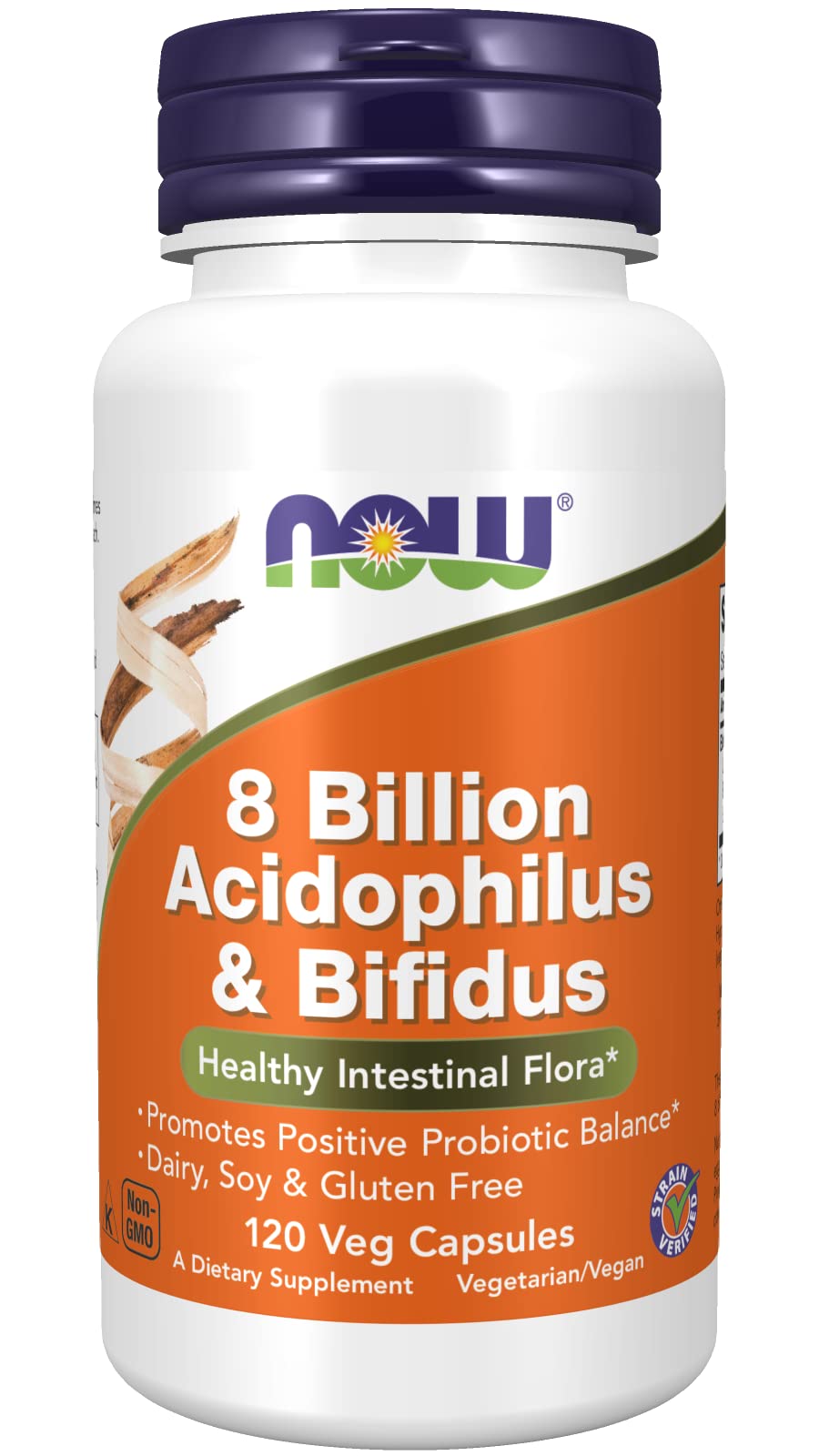 NOW Foods Acidophilus and Bifidus 8 Billion Capsules, Pack of 2