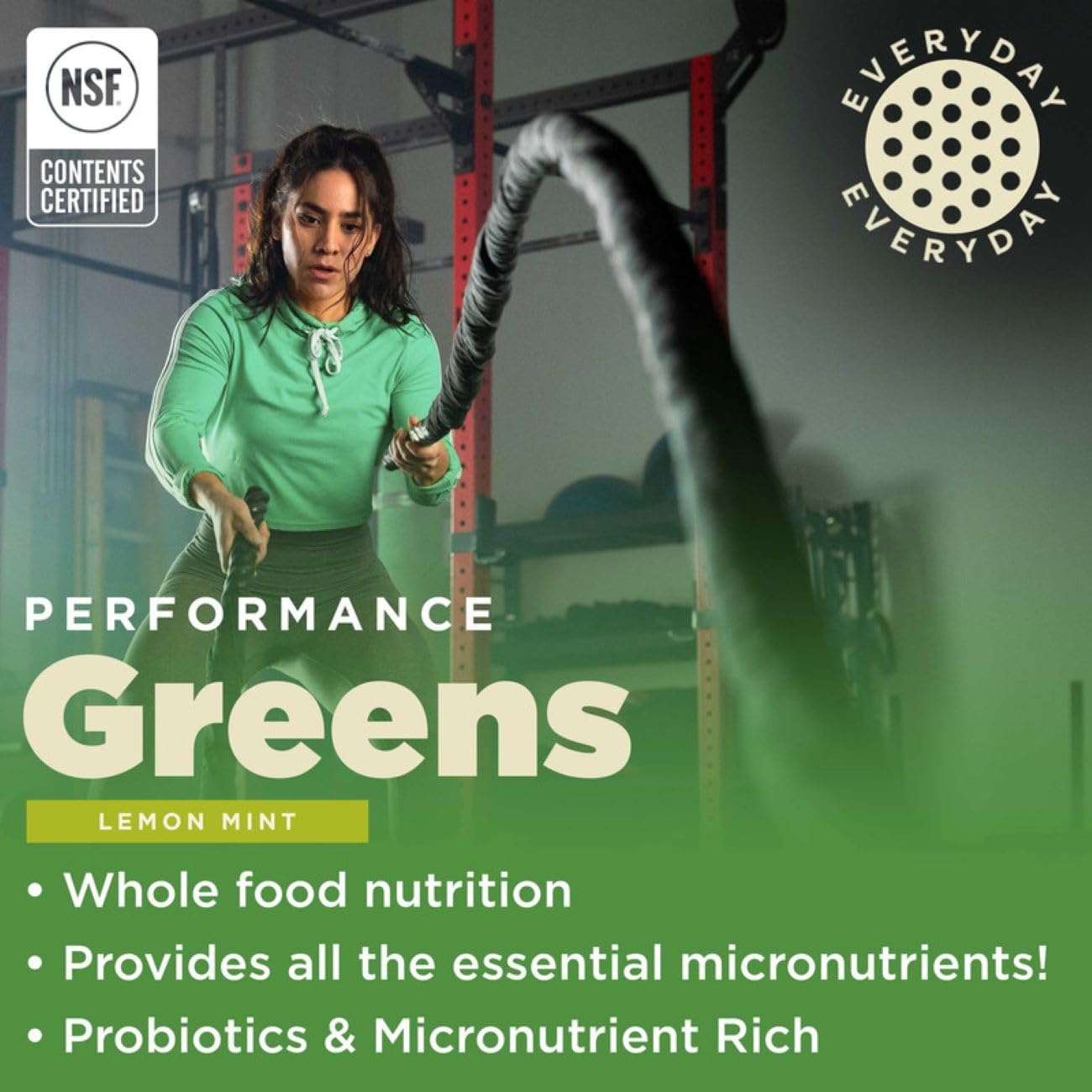 Gnarly Nutrition Greens Superfood Powder – Lemon Mint, Performance Super Greens – NSF Certified, Organic, Probiotics & Essential Micronutrients, 11.64 oz