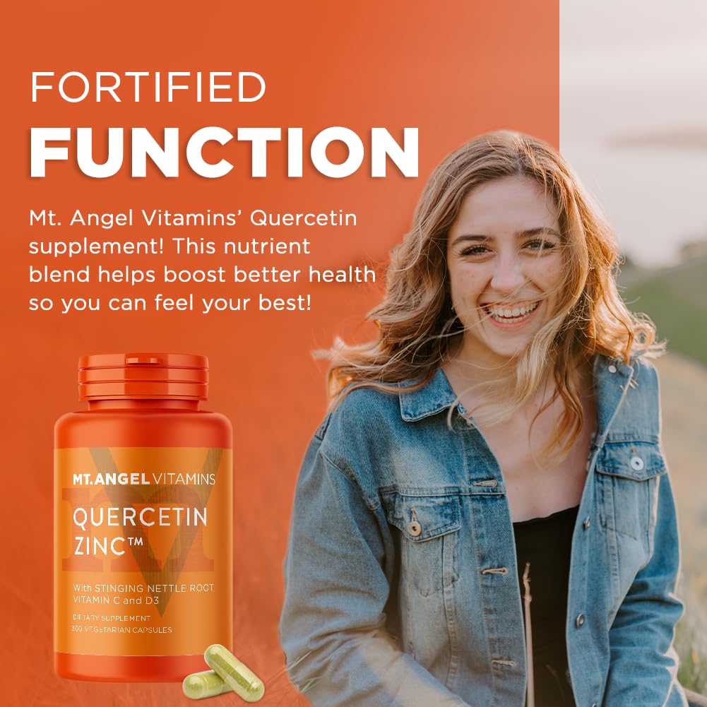 Mt. Angel Vitamins Zinc Quercetin with Bromelain Supplement – Immune Support & Respiratory Health, Capsules, 300 Count