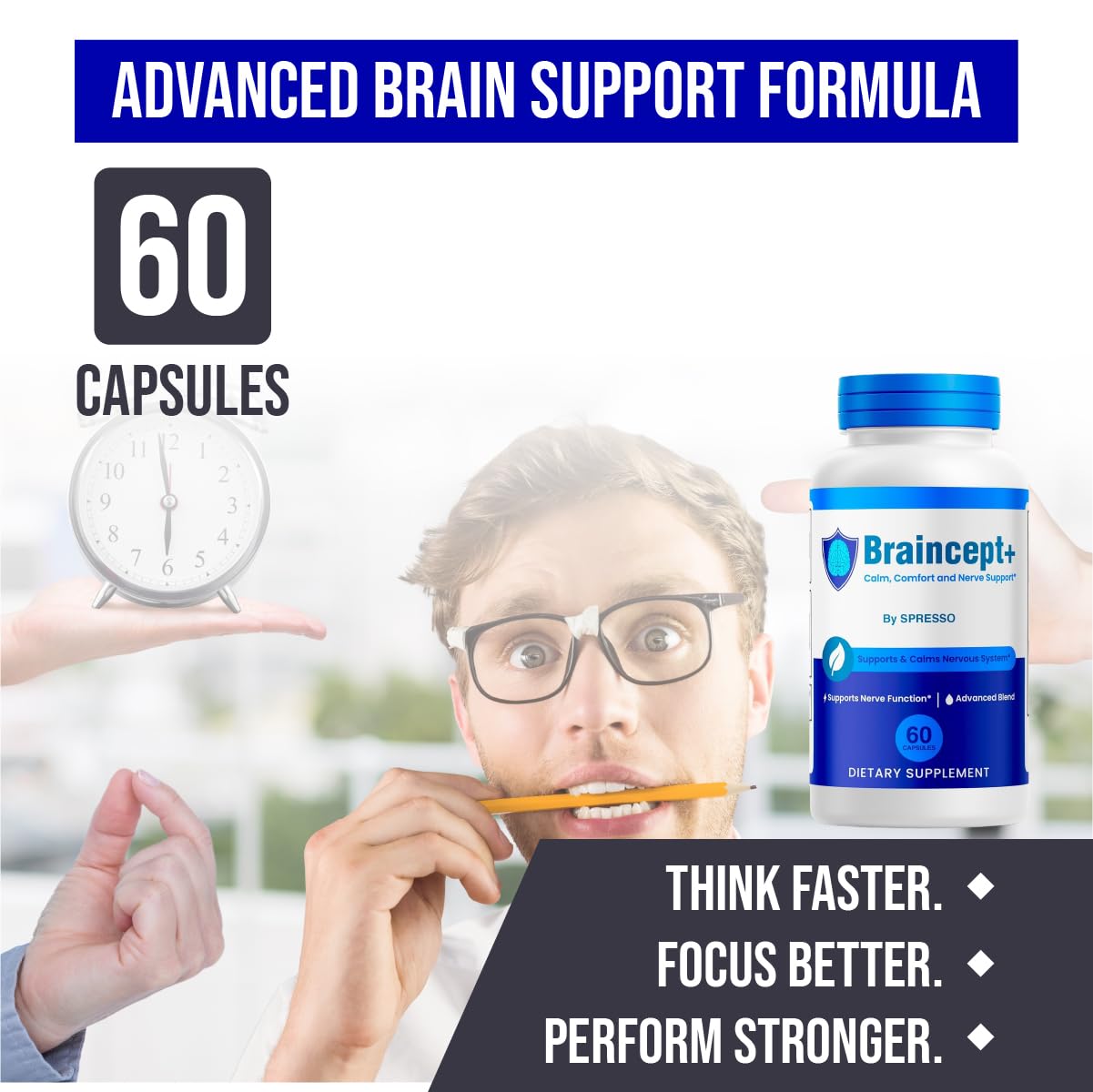 SPRESSO Braincept Plus Nerve Support Capsules, 180 Capsules