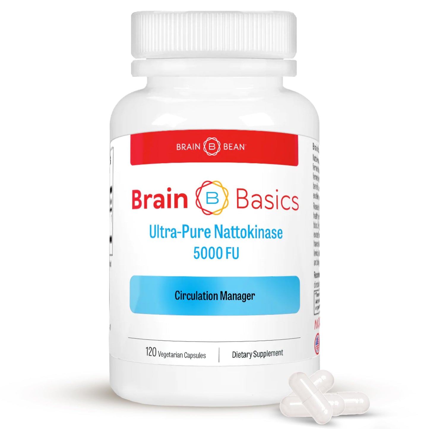 Brain Bean Brain Basic Ultra-Pure Nattokinase 5000 FU Capsule 120 Count