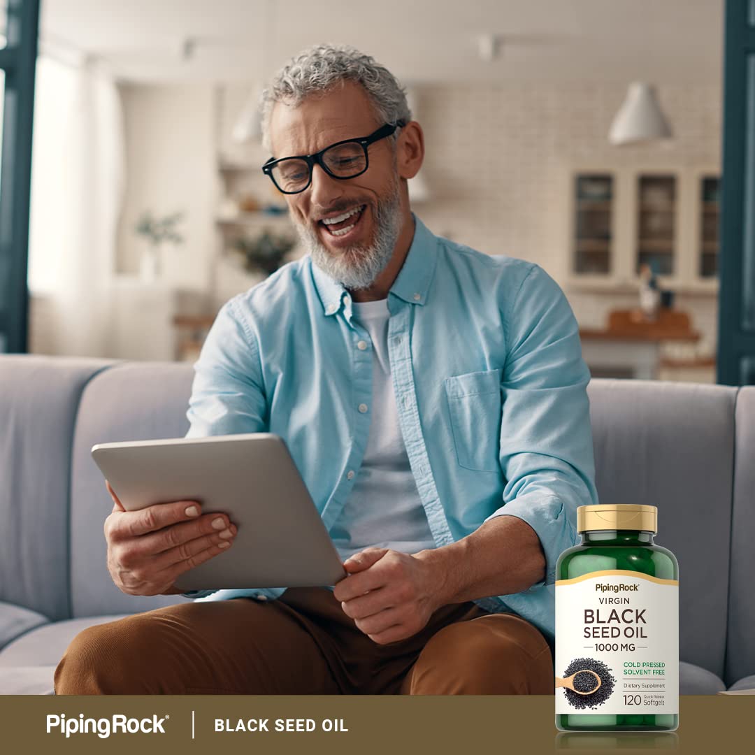 Piping Rock Black Seed Oil Softgel Capsules, 120 Count