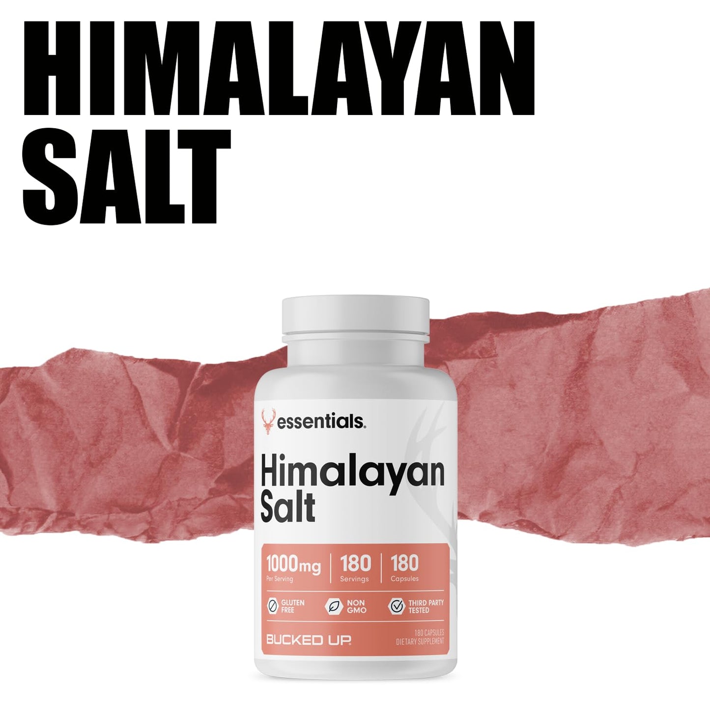 Bucked Up Himalayan Salt 1000mg Capsules, 180 Count