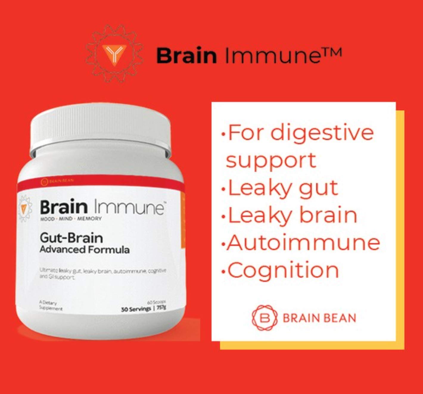 Brain Bean Brain-Immune Powder 26.7 oz