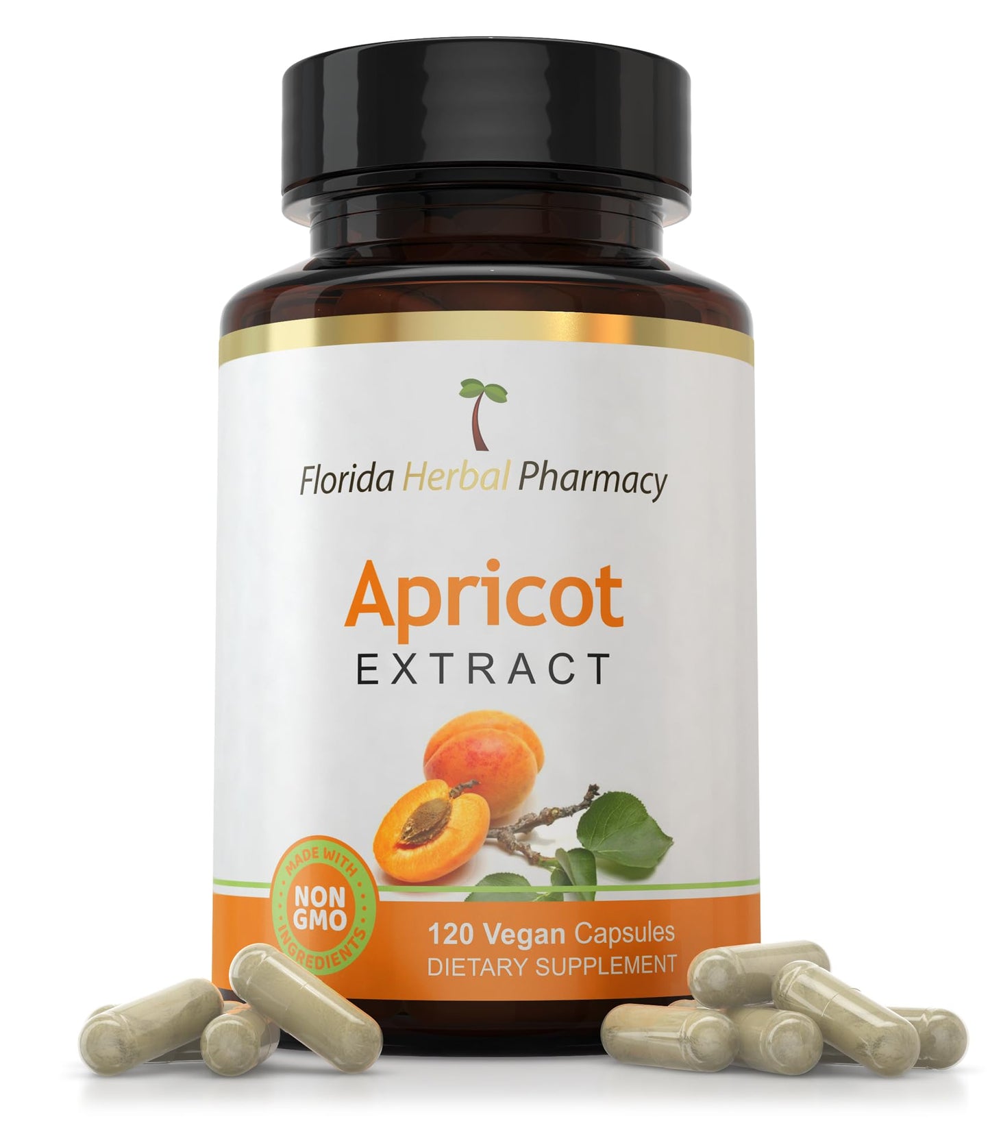 Florida Herbal Pharmacy Apricot Supplement Capsules 10:1, 120 Capsules