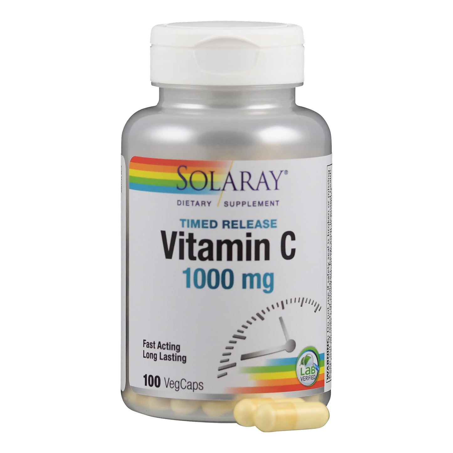 Solaray Vitamin C 1000Mg Timed Release Capsules, 100 Count