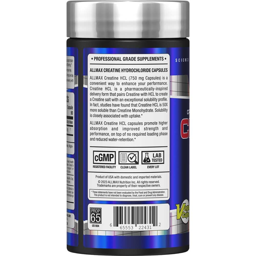 ALLMAX Creatine HCl Capsules, 90 Capsules
