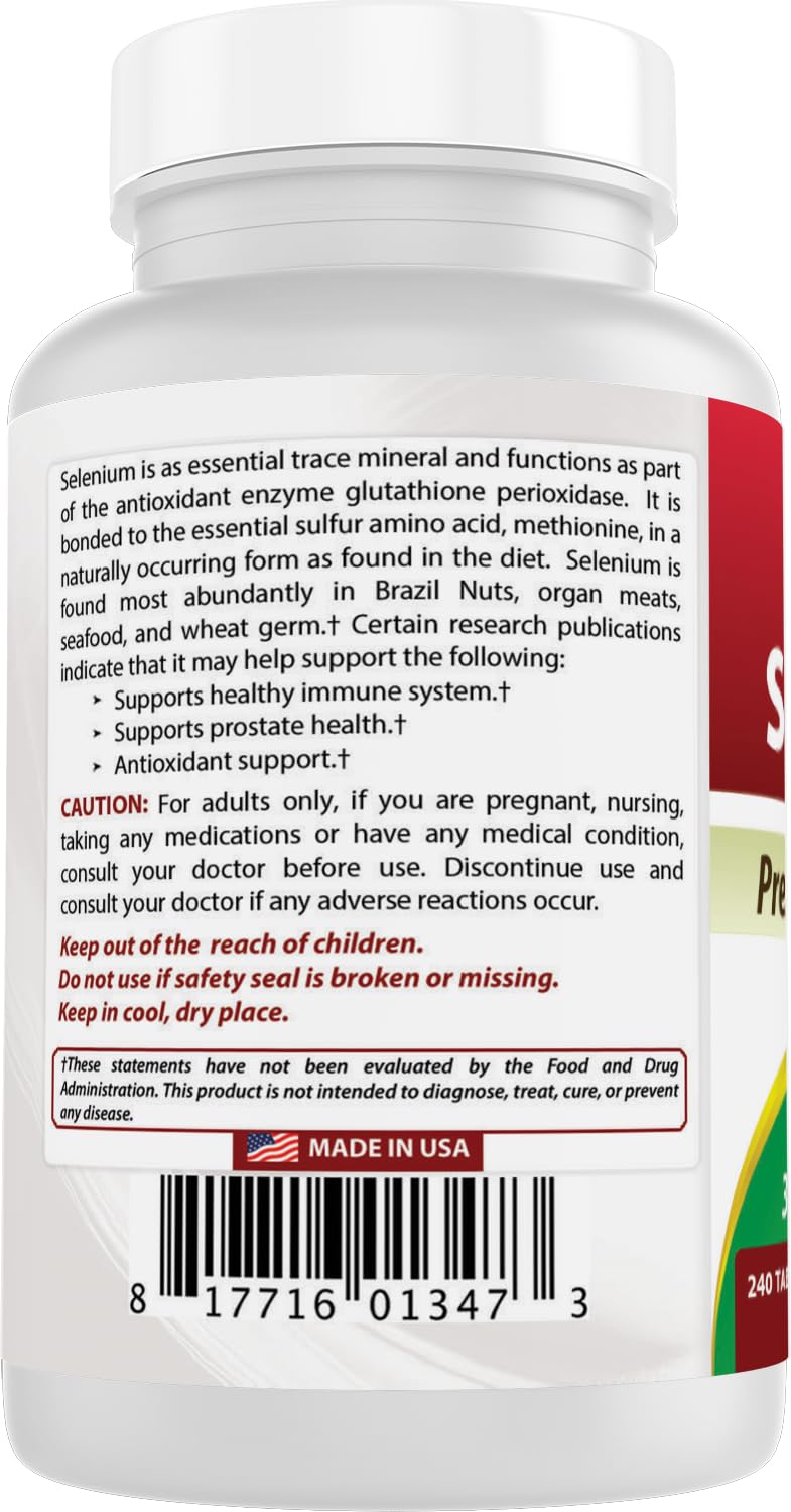Best Naturals Selenium 200 mcg Tablets, 240 Count