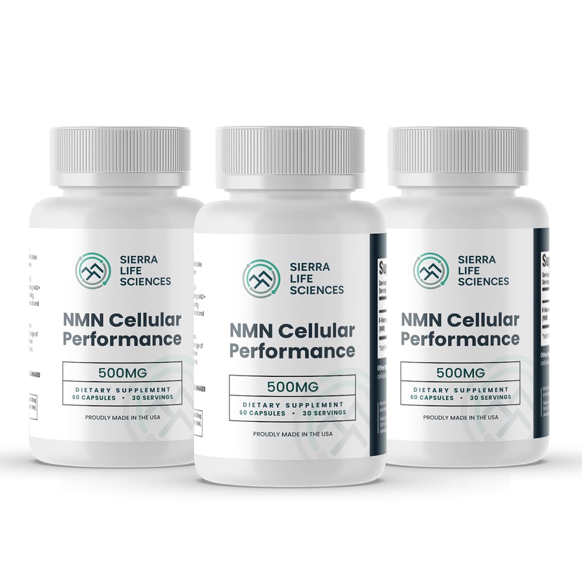 SIERRA LIFE SCIENCES NMN Cellular Performance 500mg Nicotinamide Mononucleotide for NAD+ Support, Cellular Energy & Recovery, Longevity & Performance Supplement, 90 Capsules