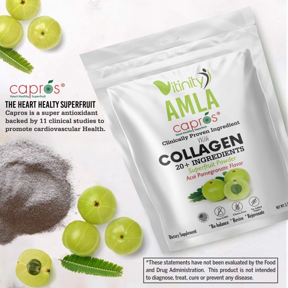 VITINITY Amla Superfood Collagen Powder (Type 1 & Type 3), 5.7 oz