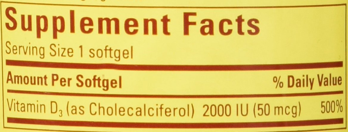 Nature Made Vitamin D3 2000 IU Softgels 500