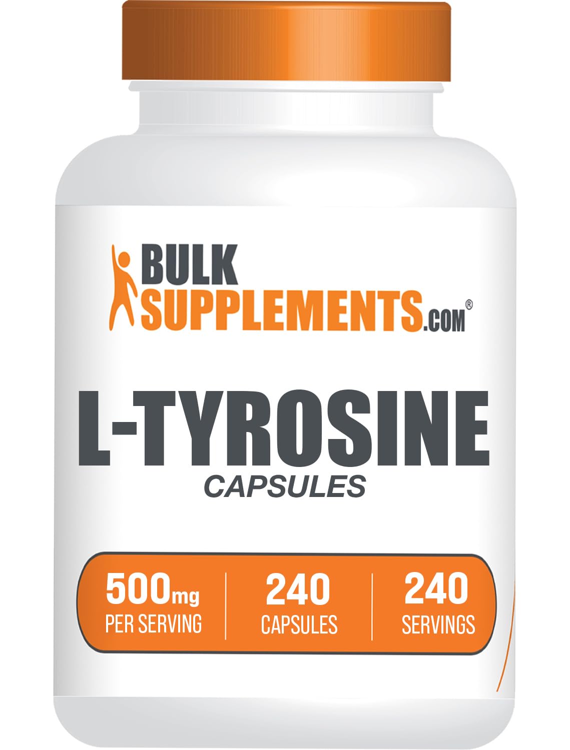 BulkSupplements L-Tyrosine 500mg, 240 Capsules