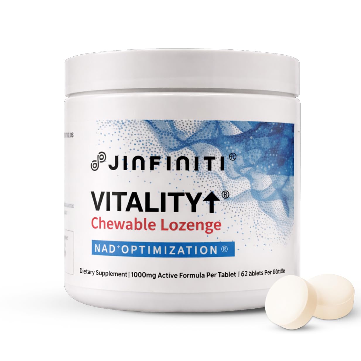 Jinfiniti Vitality NAD+ Optimization Chewable Lozenge Tablet, 60 Tablets