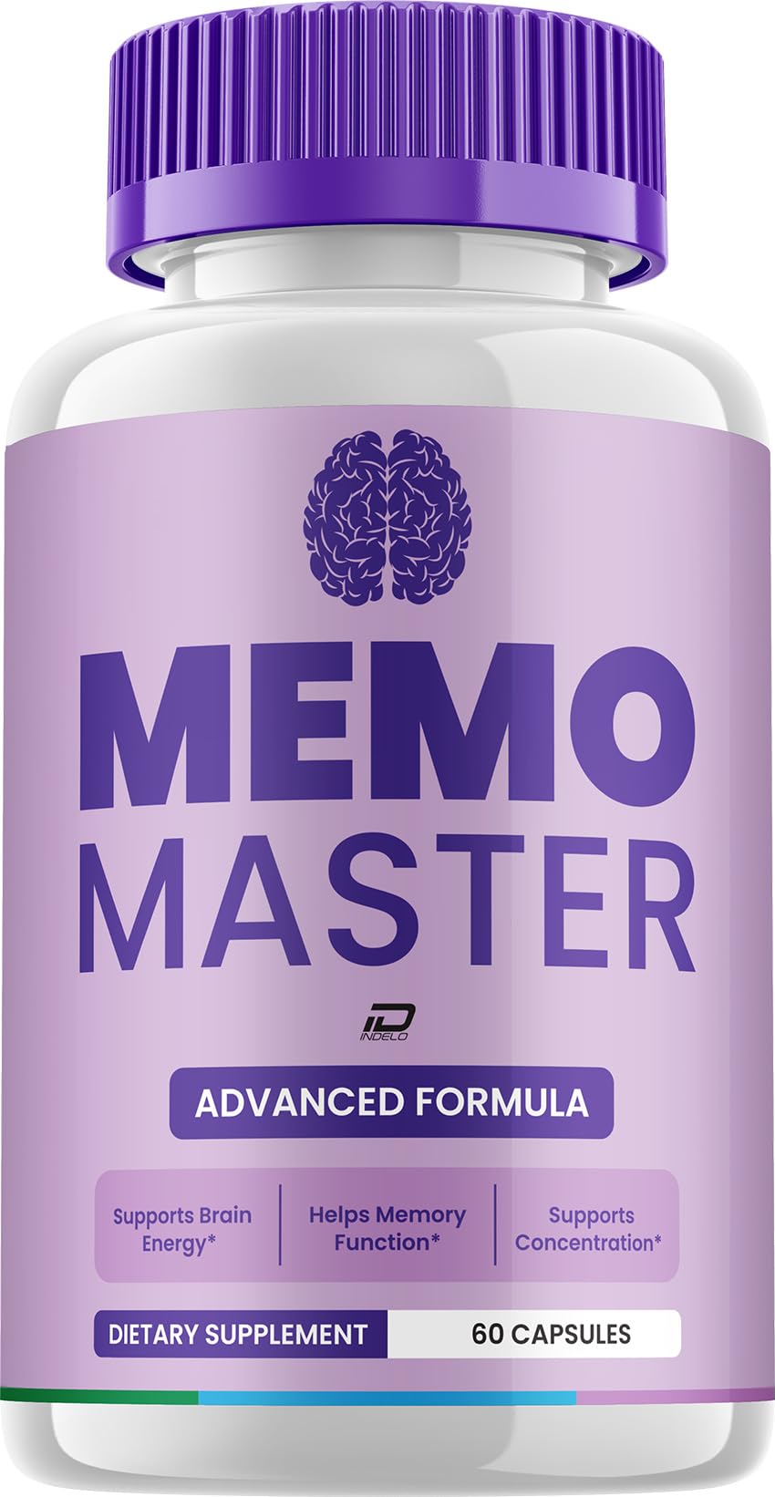 Indelo Memo Master Advanced Formula Capsules – MemoMaster Natural Blend Extra Strength Focus Memory Support, 60 Capsules