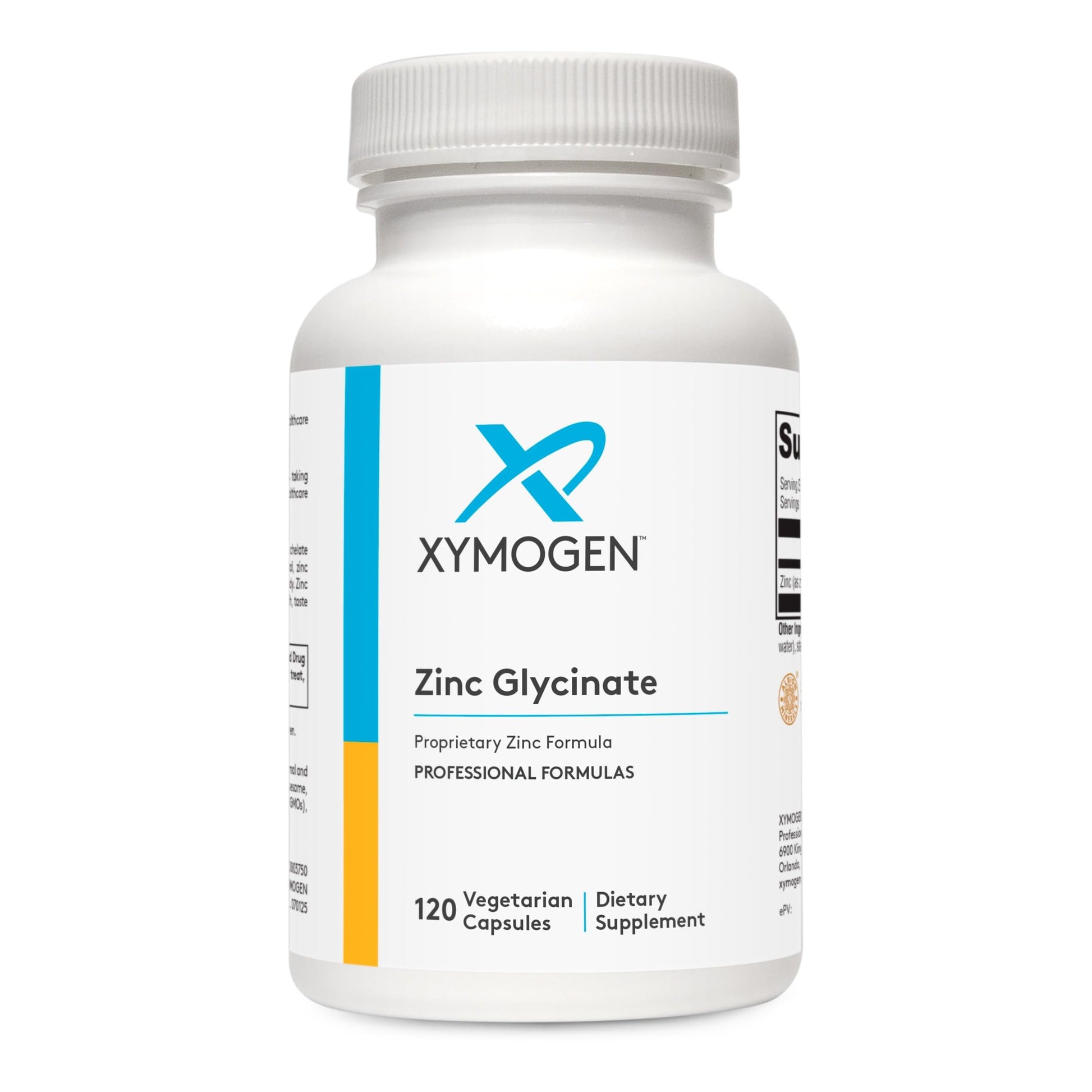 XYMOGEN Zinc Glycinate - 20 mg Highly Absorbable Zinc Supplement, Capsules, 120 Count