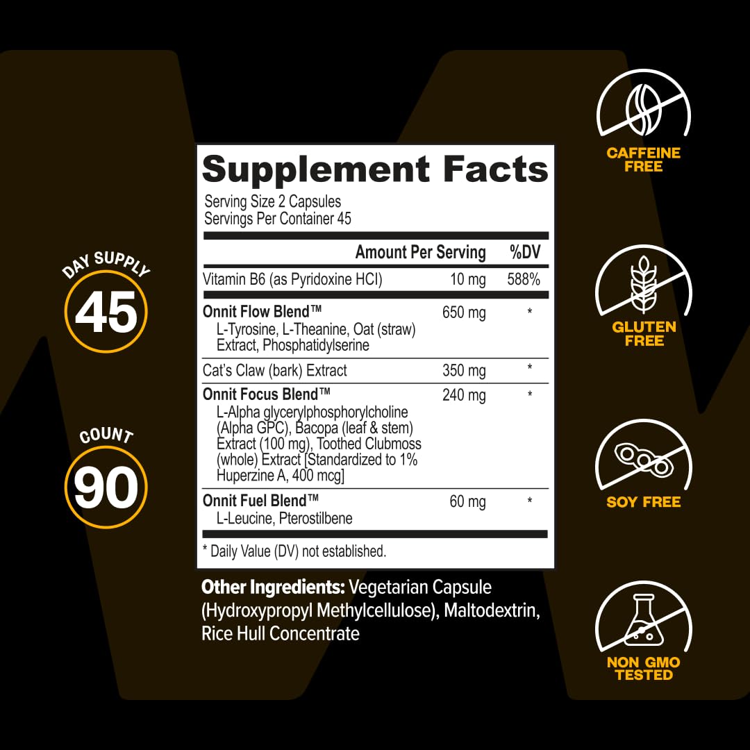 ONNIT Alpha Brain Nootropic Brain Supplement Capsule 90 Count