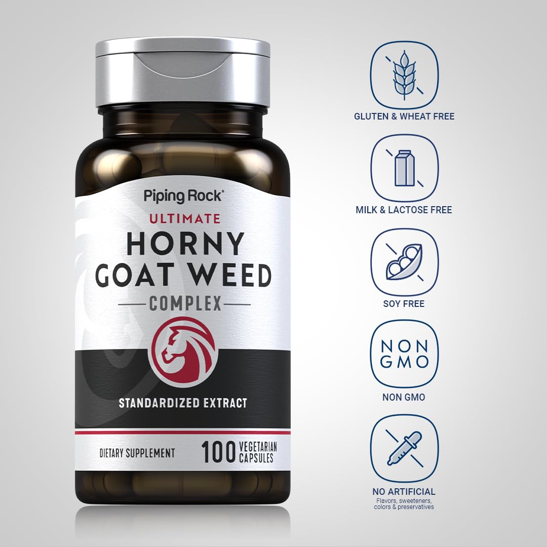 Piping Rock Horny Goat Weed for Men 100 Capsules