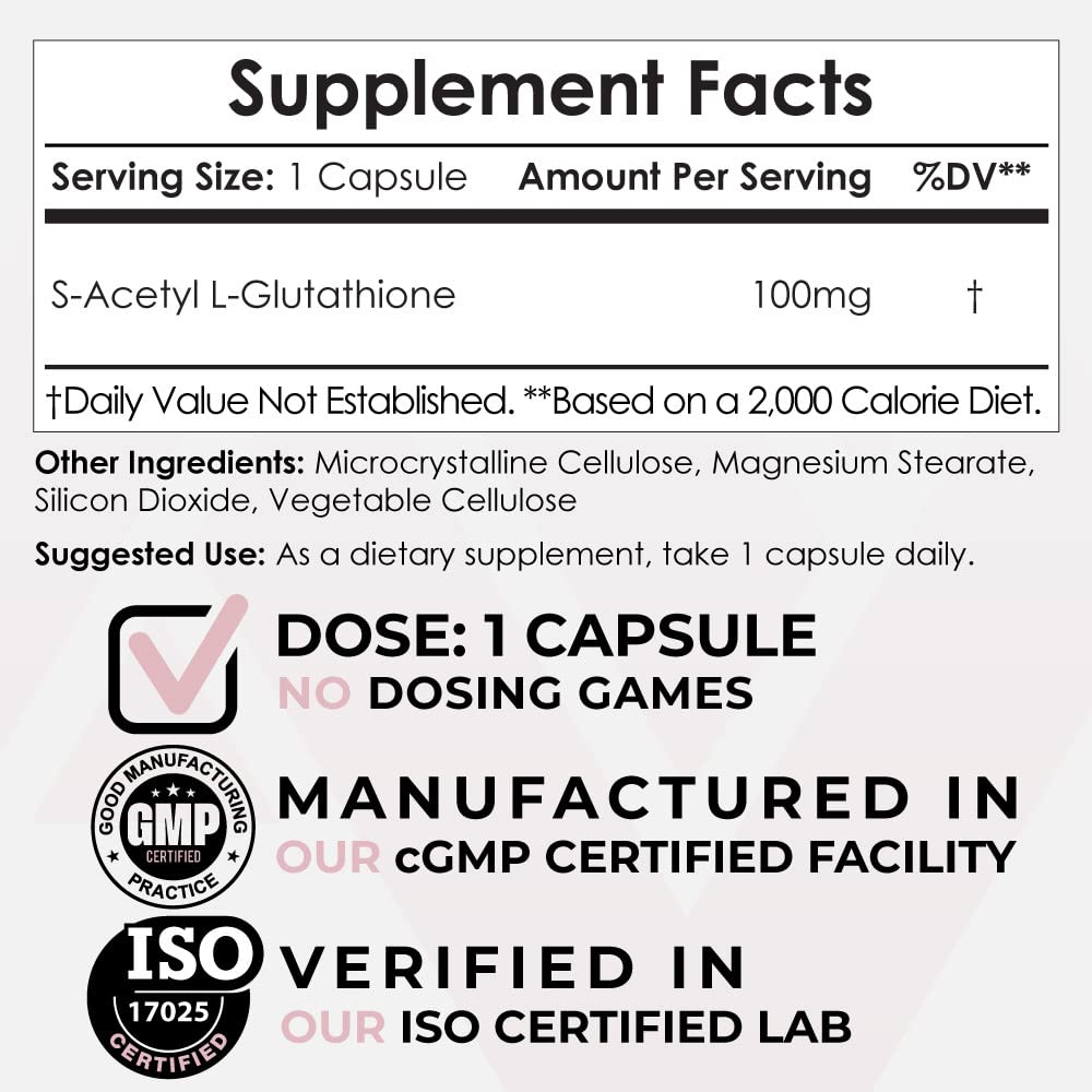 Nootropics Depot S-Acetyl L-Glutathione Capsule 180 Count
