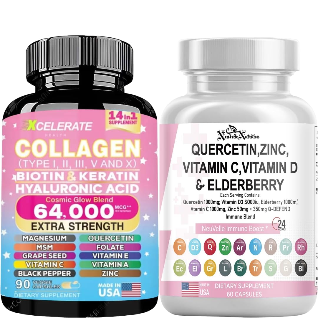 NeuVelleNutrition Cosmic Glow Immunity + Collagen Bundle Capsules 150