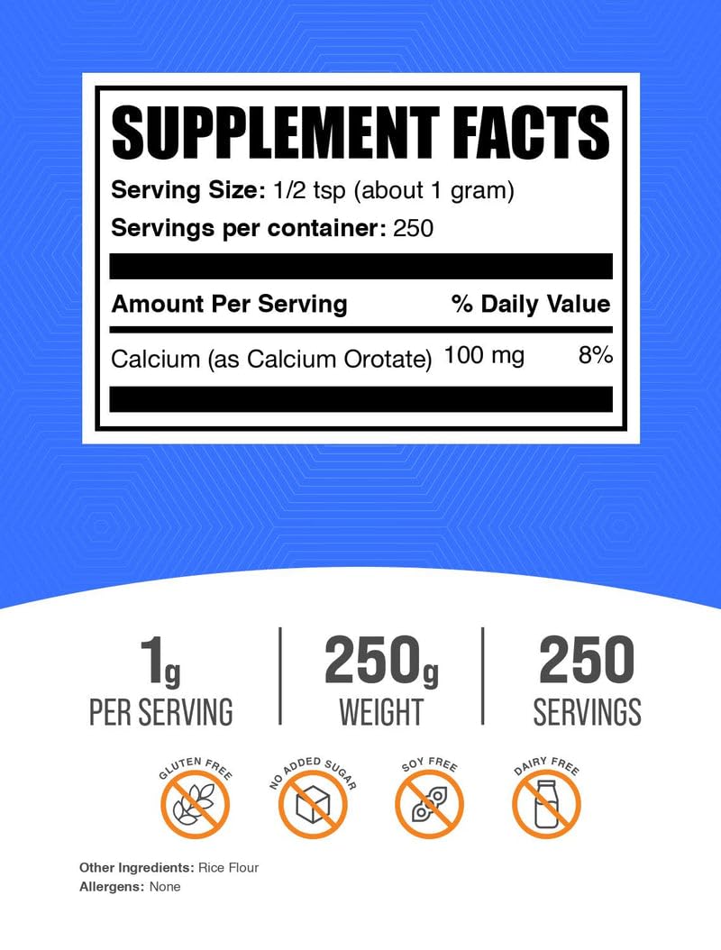 BulkSupplements Calcium Orotate Powder, 8.75 oz