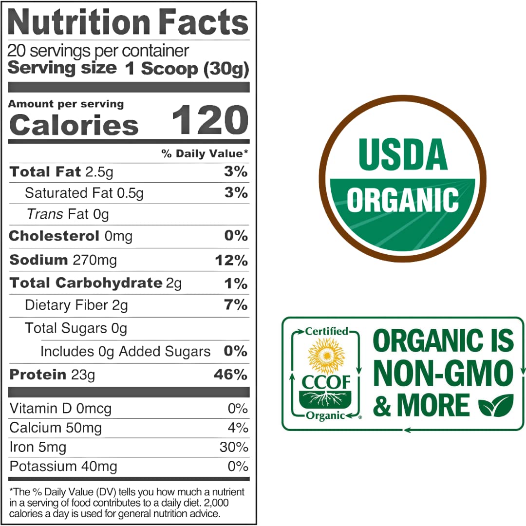 Gorilla Gulps USDA Certified Organic Plant Protein Powder, 21.1644