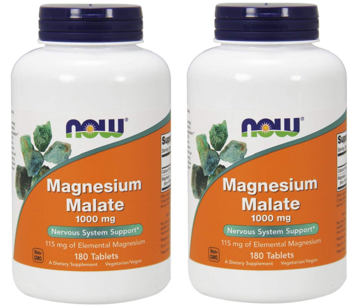 NOW Foods Magnesium Malate 1000mg Tablets, 160 Tablets