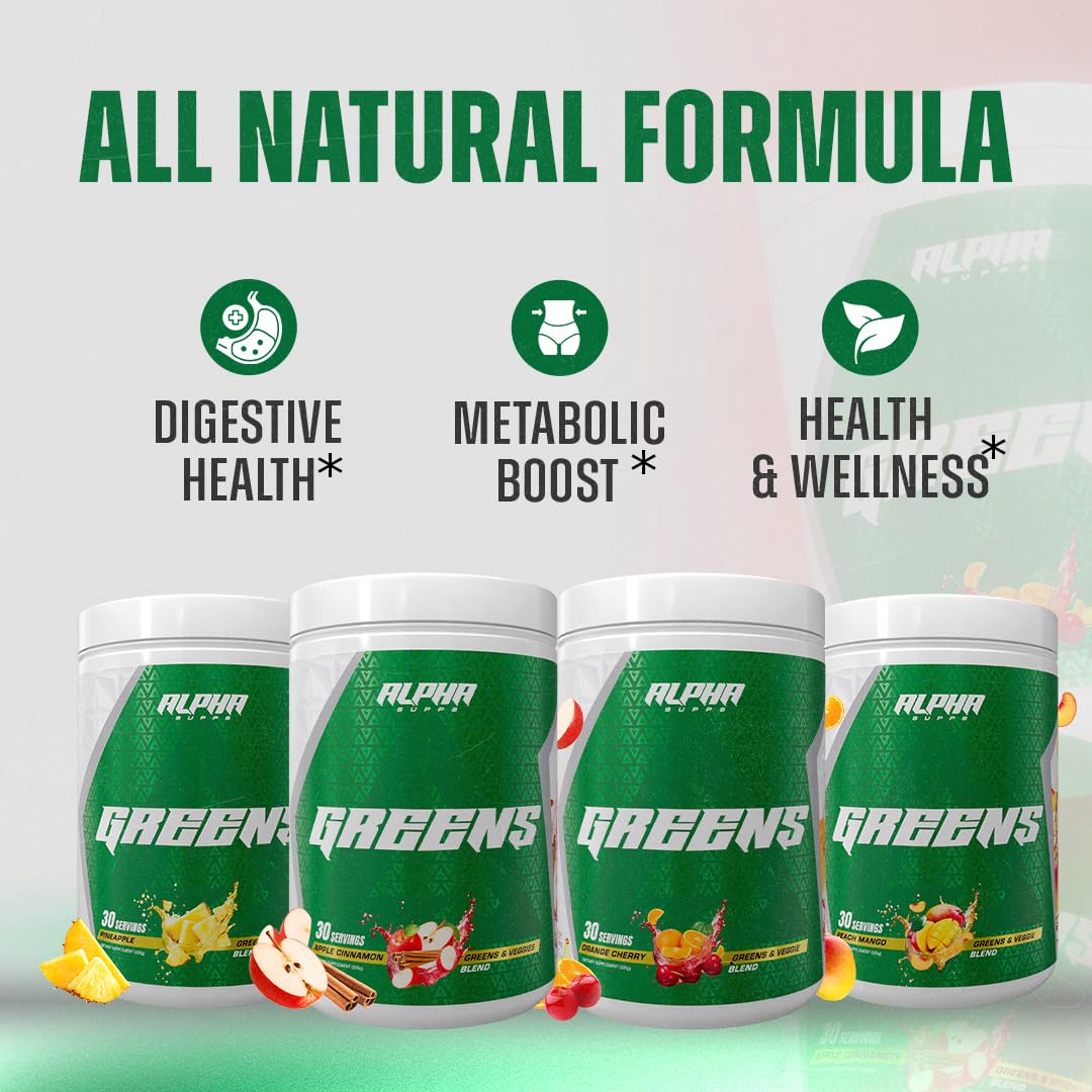 Alpha Supps Alpha Greens Supplement Powder 7.94 Ounce