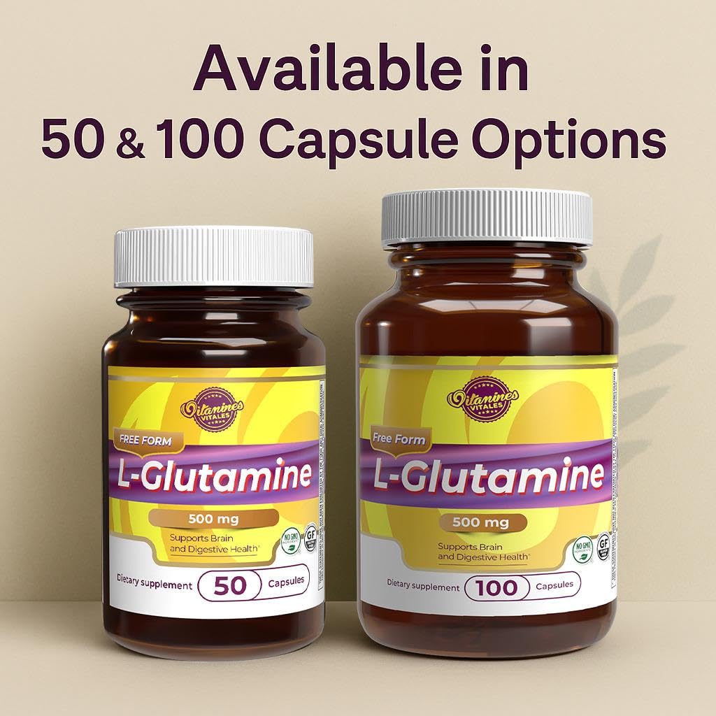 Vitamines Vitales L-Glutamine Capsule 50 Count