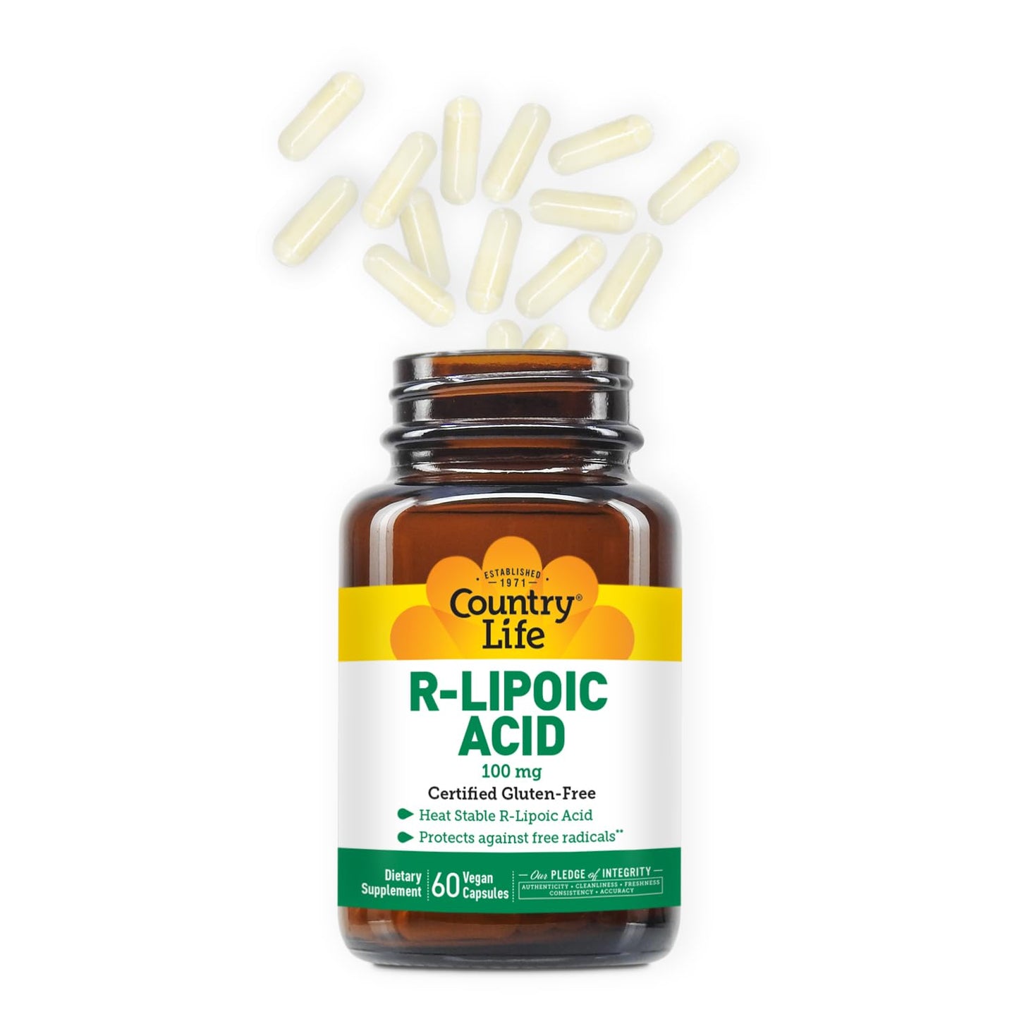Country Life R-Alpha Lipoic Acid Complex 300mg - Alpha-Lipoic Acid 270mg & R-Lipoic Acid 30mg Capsules, 60 Count