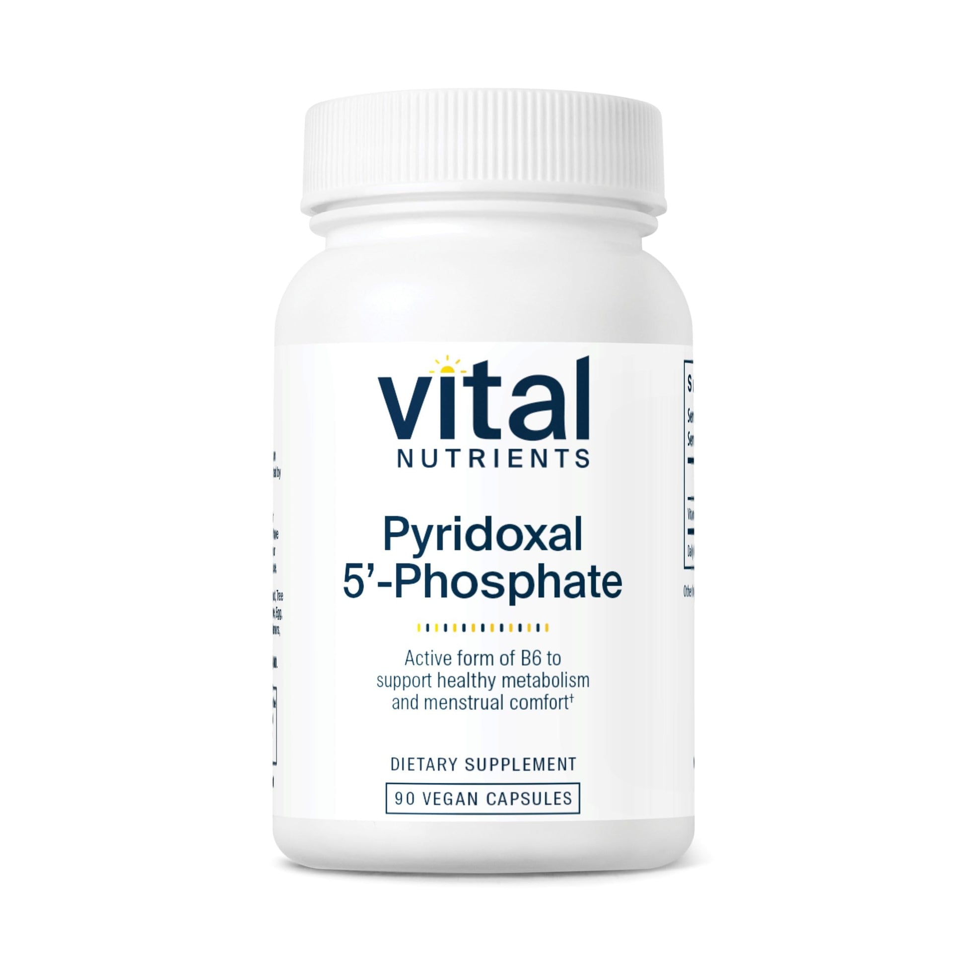 Vital Nutrients Pyridoxal-5 Phosphate Activated Vitamin B6 High-Potency P5P Supplement, Capsule, 90 Count