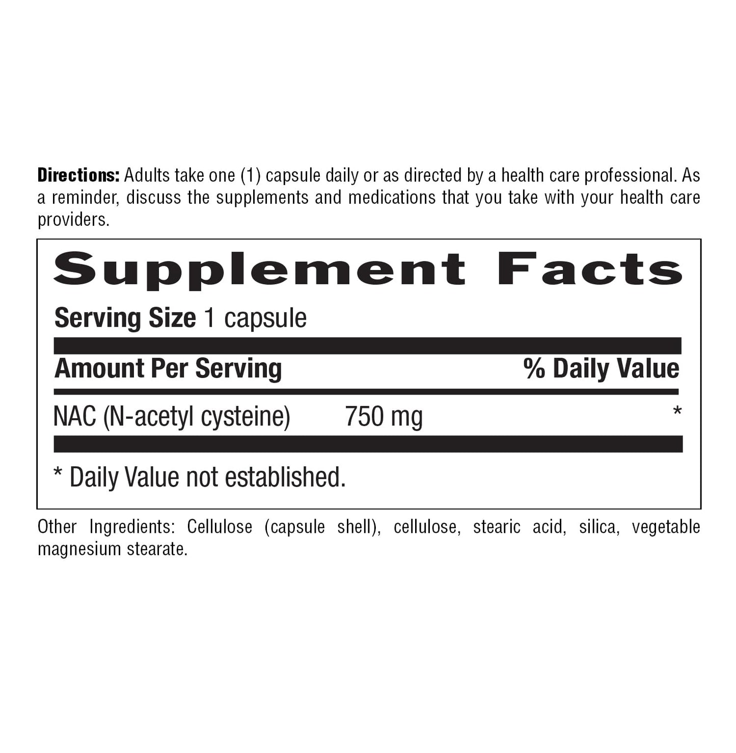 Country Life N-Acetyl Cysteine (NAC) 750 mg Capsules, 30 Count