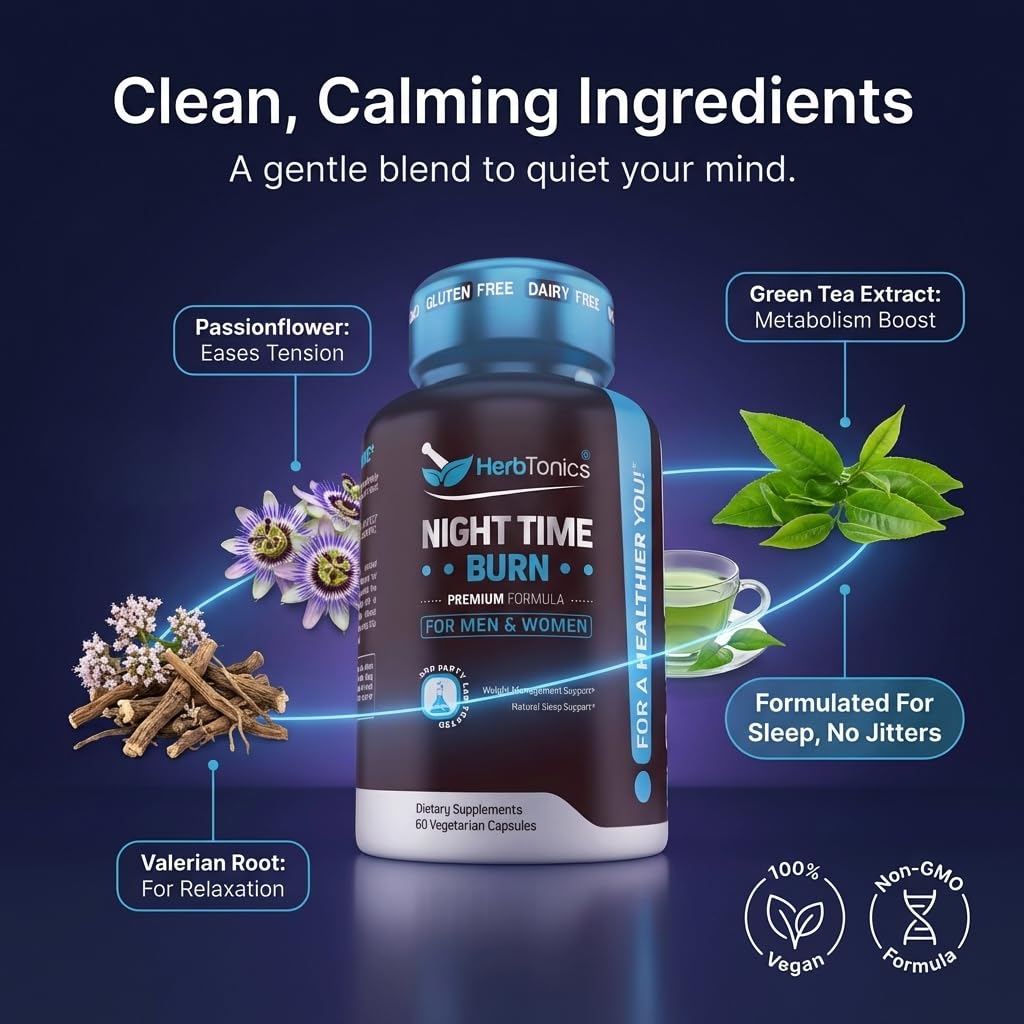 Herbtonics Night Time Burn & Sleep Complex Capsules 60 Count