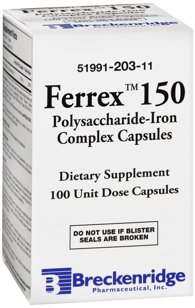Choice One Ferrex 150 Polysaccharide Iron Complex Capsules, 100 Count