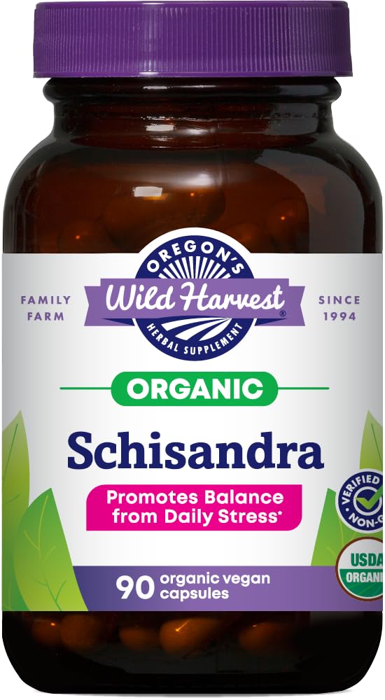 Oregon's Wild Harvest Schisandra Organic Herbal Supplement Capsules 90