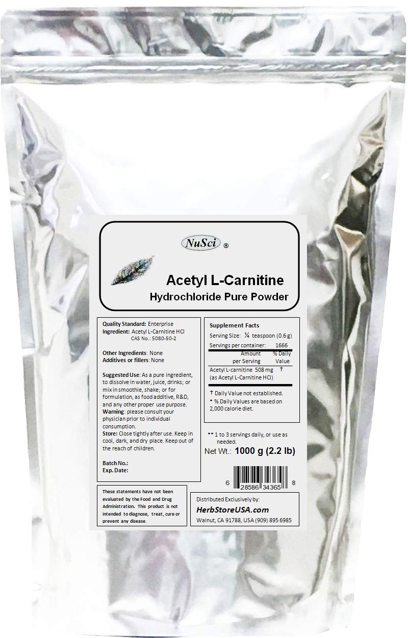 NuSci Acetyl L-Carnitine HCl Powder 3.52 oz