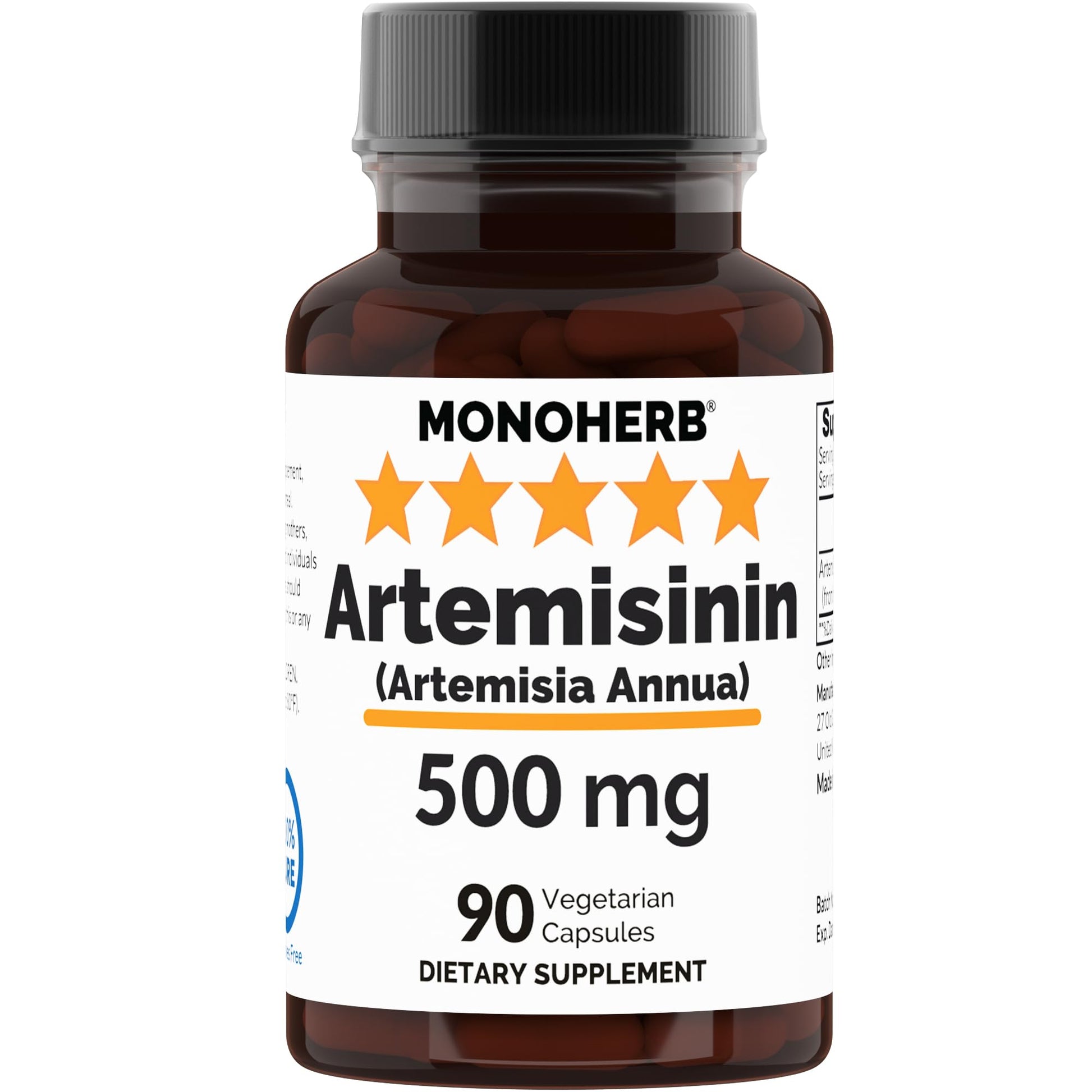 MONOHERB Artemisinin (Artemisia Annua) 500 mg Capsules 90 Count