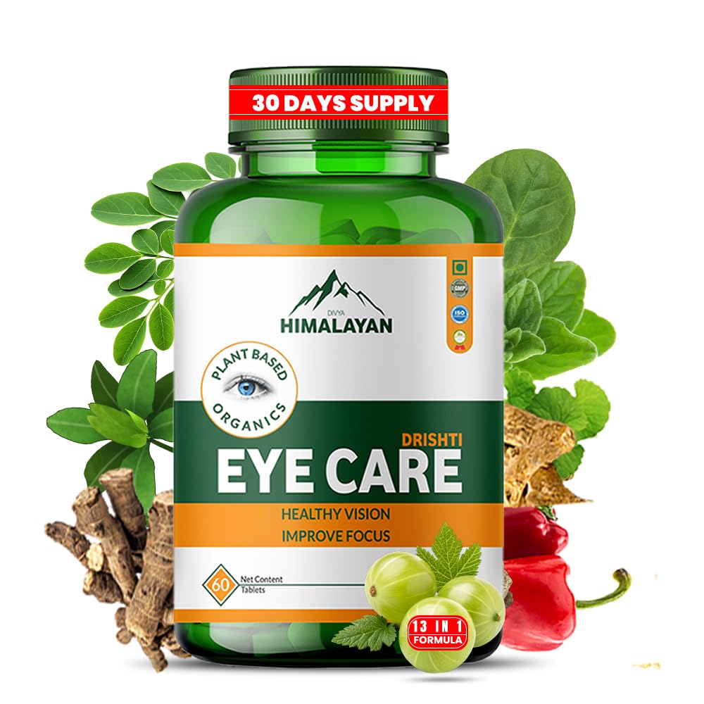 Divya Himalayan 13 Herbs Eye Support Tablets with Lutein & Zeaxanthin, 60 Count