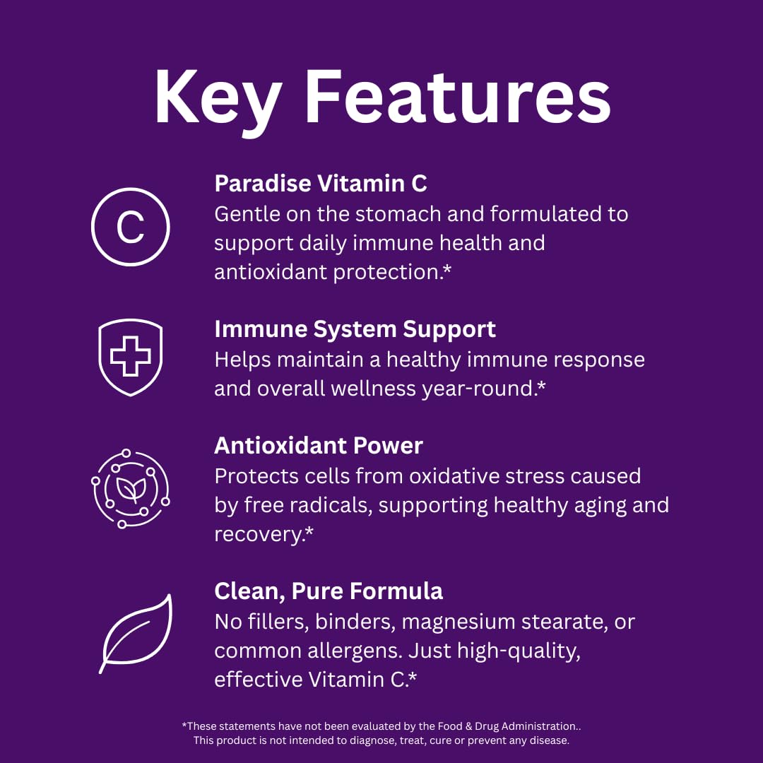 Paradise Herbs Earth's Blend Vitamin C with Nature's C and Adaptogens, Probiotics & Organic Alkalizing Greens, 90 Vegetarian Capsules