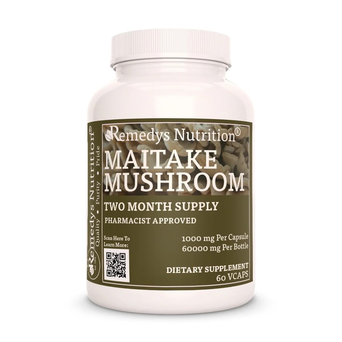 Remedy’s Nutrition Maitake Mushroom 1000 mg Capsules 60 Count