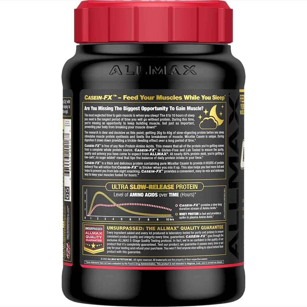 ALLMAX Casein-FX Protein Vanilla Powder, 32 Servings