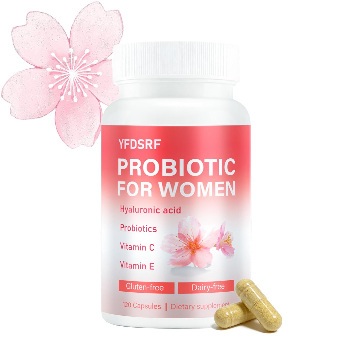 YFDSRF Women's Vaginal Probiotic Supplement for Intimate Health & pH Balance, 120 Capsules