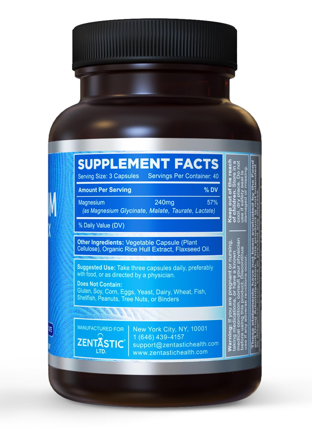 Zentastic Magnesium Complex Capsules 240 Count