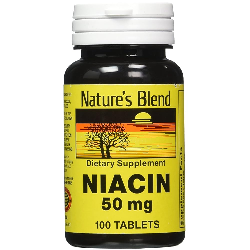 Nature's Blend Niacin 50 mg Tablets 100 Count