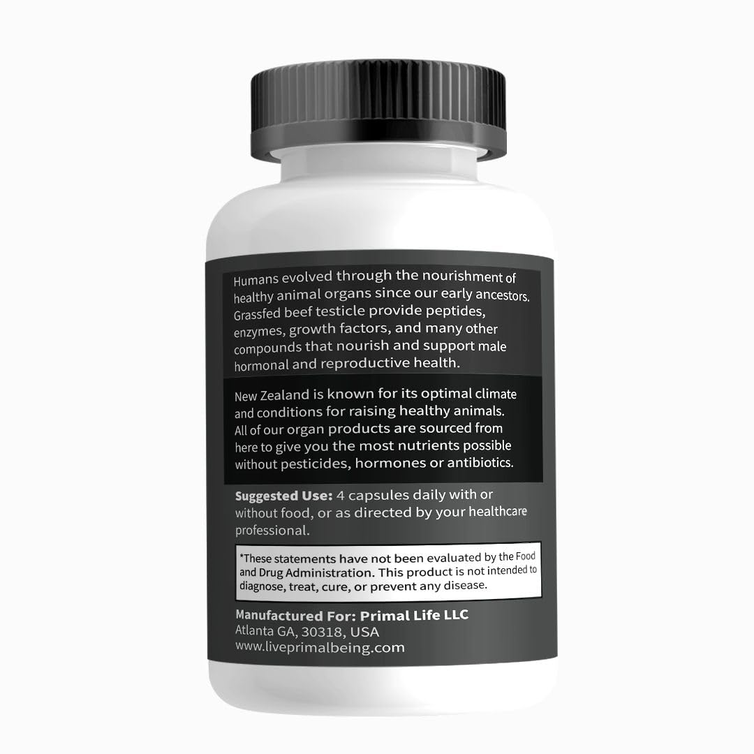 Primal Being Grassfed Beef Testes and Grassfed Beef Female Vitality Supplement Capsules, 210 Capsules