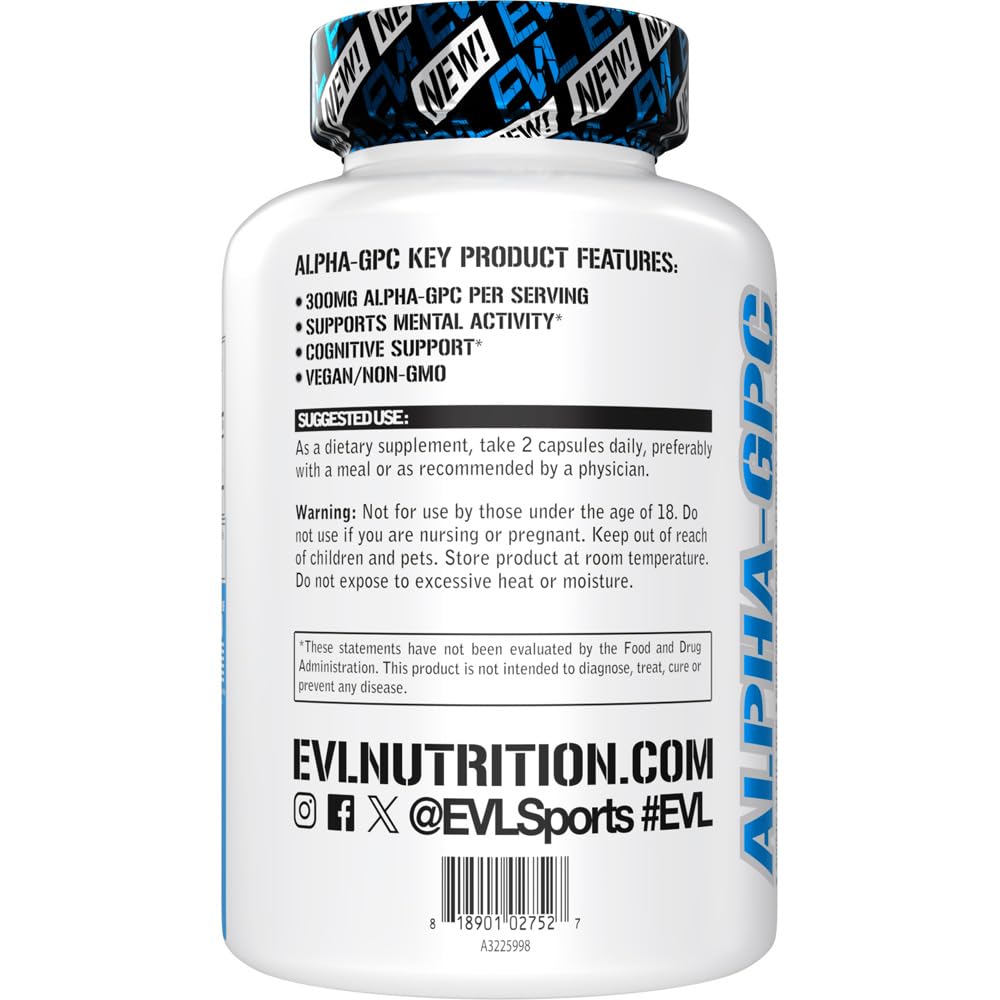 EVL Nutrition Alpha GPC Capsule 60 Count