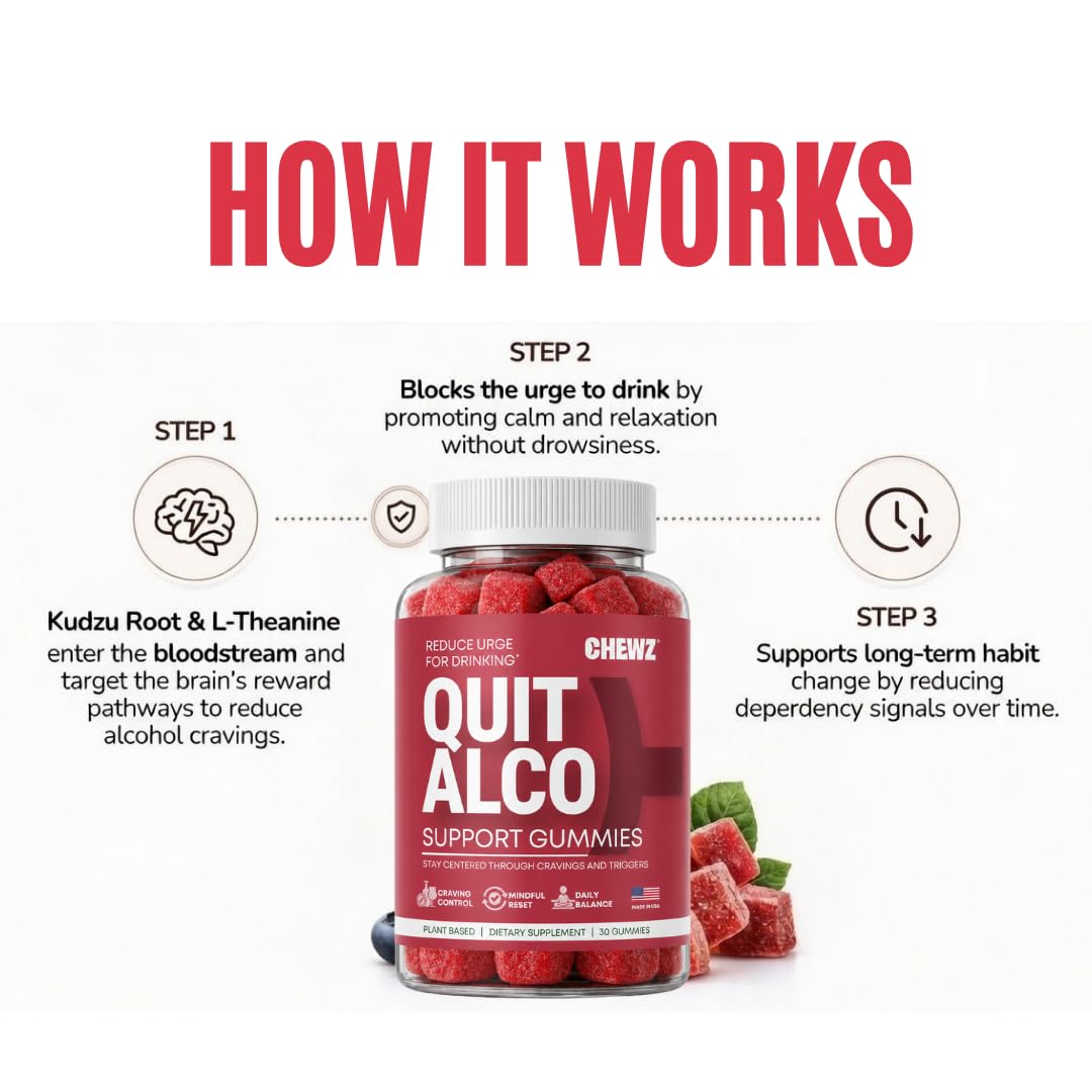 Health Chews CHEWZ Quit ALCO Support Gummies, 30-count