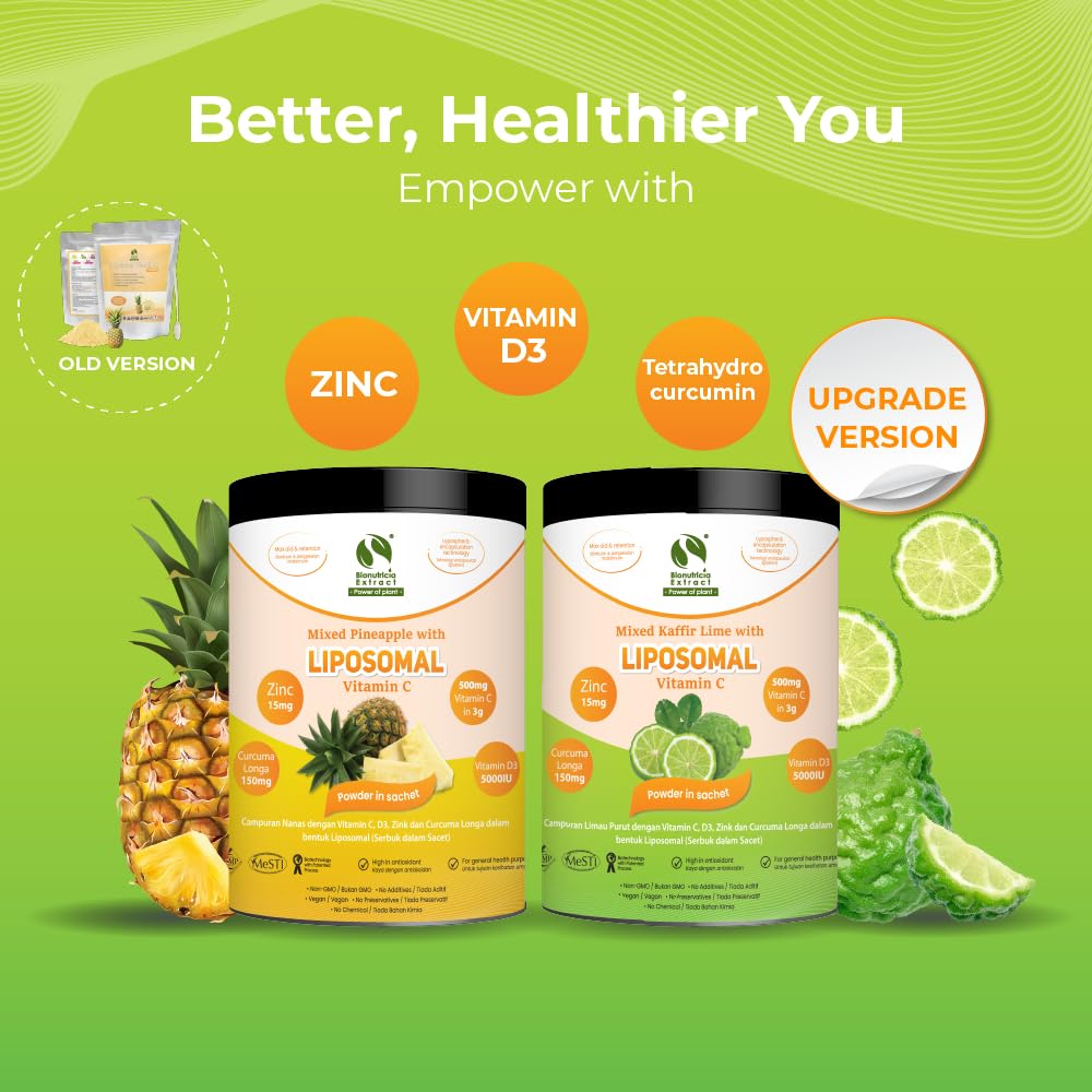 BIONUTRICIA EXTRACT Liposomal Vitamin C Enhanced with Pineapple Extract Powder 3.5 Ounces