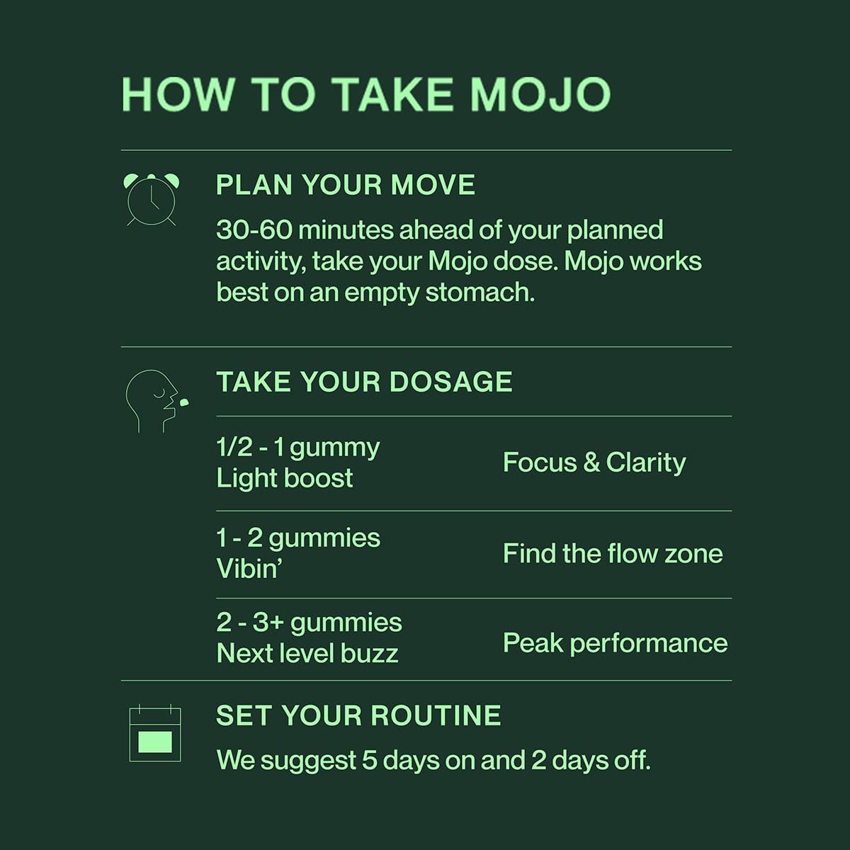 Mojo Focus Gummies Extra Strength with Lion's Mane Mushroom, Cordyceps & Panax Ginseng, 1 Pack