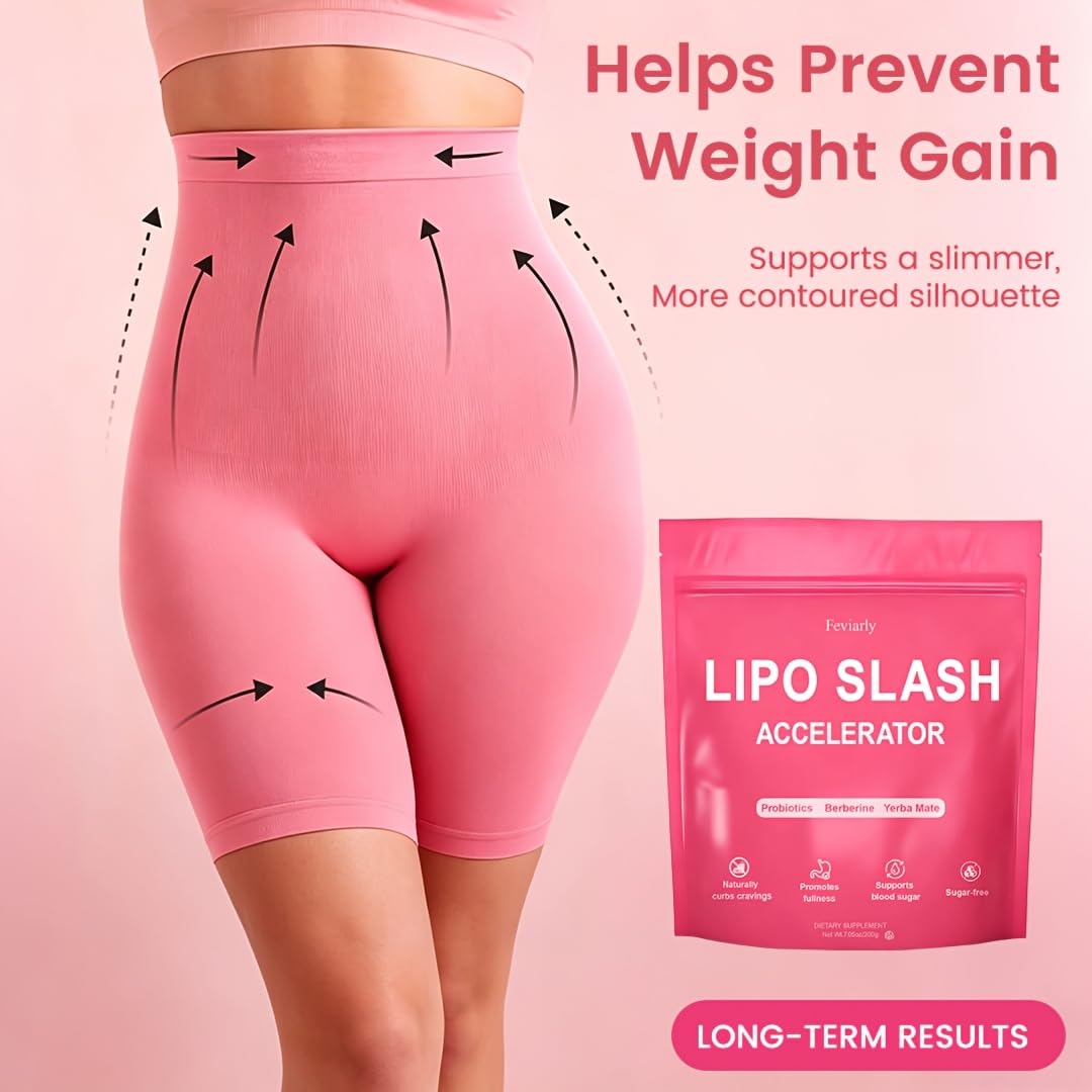 Feviarly LIPO Slash 16-in-1 Natural Weight Loss Supplement, Powder, 5.6 oz